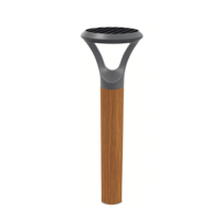 Lampadaire solaire LED extérieur pour pelouse et jardin 1-3W 120LM/W 3.2V 5AH en bois, batterie solaire, PC, aluminium 242XH700/H900/H2200MM