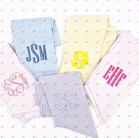 Monogramme vacances nouveau-né bébé Swaddle panier de Pâques Seersucker Sash personnalisé coton guirlande ceintures