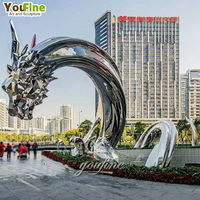 Sculpture de dragon extérieur en acier inoxydable de grande taille d'art public extérieur