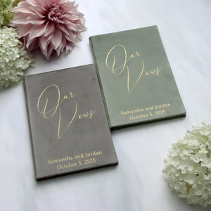 Livres de vœux personnalisés de luxe en carton rigide bleu et rose avec feuille d'or pour lui et elle, invitations de mariage en velours - Product Image 6