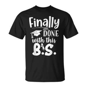Finalmente terminé con esta camiseta de graduación Bs, color negro, talla mediana para hombre - Product Image 1