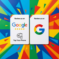 Kartu NFC yang Dapat Disesuaikan Kartu Ulasan Google Kode QR Tap untuk Bisnis Instagram TikTok-untuk Hotel Sosial 125kHz 13.56MHz 1k 213