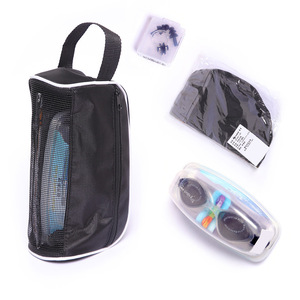 Ensemble de lunettes de natation avec bonnet, bouchons d'oreilles, pince-nez réglable, anti-buée, étanche, pour adultes, équipement de natation d'été, sac de rangement en maille - Product Image 4