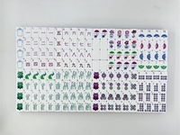 Juego de Mahjong Americano de Lujo con 160 Fichas, Tapete Chinoiserie Blue Willow, Fichas de Acrílico Grabadas de 4 Capas