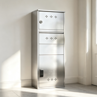 Boîte aux lettres extérieure en acier inoxydable avec serrure électronique, boîte de livraison de colis, utilisée pour l'extérieur, le porche, le bord de la route