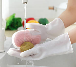 Gants de vaisselle magiques imperméables et antidérapants Brosse à vaisselle en silicone pour la maison. - Product Image 2