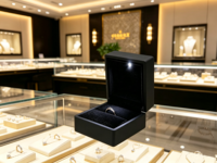 Boîte à bijoux LED personnalisable avec logo pour colliers, bagues, boucles d'oreilles, pendentifs, bracelets – Présentoir et emballage cadeau