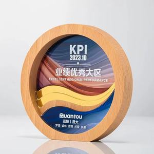 Madera maciza, metal, cristal, trofeo, creativo, letras nuevas, impresión a color, excelente personal, agentes, honores, medallas - Product Image 6