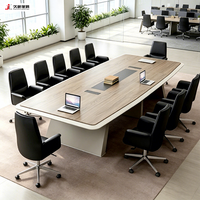 Table de conférence de grande taille JIUSHUN, mobilier de bureau exécutif, table de salle de réunion en bois pour les entreprises