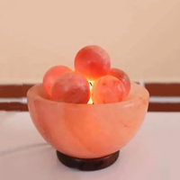 Lampe de sel rose de l'Himalaya 100 % naturelle de haute qualité avec fonctionnalités d'éclairage relaxant de style moderne sculpté de qualité alimentaire