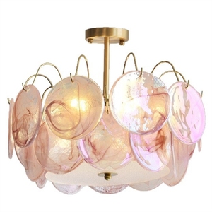 French Retro Murano Master Bedroom Eye-Protecting Ceiling Lamp, Italian Light Luxury High-End Glass Living Room Chandelier - Product Image 5