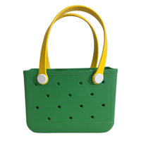 Sac de plage léger et personnalisable en EVA pour maman, avec blocs de couleur, lavable, ouverture supérieure, deux doubles bretelles, grande capacité