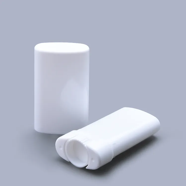 Contenitore cosmetico per lucidalabbra personalizzato bianco PCR vuoto ovale 5g Chapstick tubi biodegradabili per balsamo per le labbra