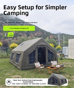 Tente de camping automatique gonflable <span class=keywords><strong>Tuki</strong></span> Super Large 17.2 quatre saisons pour l'extérieur, 3.6x4.8m, 3000mm+, technologie TC imperméable - Product Image 2
