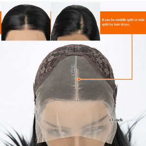 Perruques Lace Front Synthétiques Longues et Lisses 13x4 13x6 de Qualité Supérieure, Résistantes à la Chaleur, Fibre Futura Pré-épilée et Raie Libre pour Femmes Noires - Product Image 5