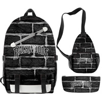 Nouveauté Sac à dos scolaire pour ordinateur portable de grande capacité, imperméable, entièrement imprimé, personnalisé, Cookie RAW Backwoods, ensemble 3 en 1
