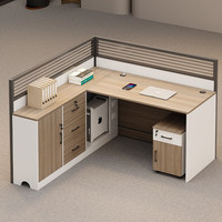 Ensemble de table et chaises de bureau pour personnel, design simple et moderne, pour 2/6 personnes, bureau en L insonorisé, surface en panneau artificiel MBL-Desk