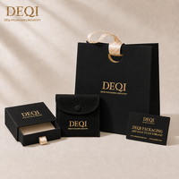 Ensemble d'emballages de luxe personnalisés pour bijoux DEQI Factory : boîtes, sacs, pochettes et cartes de remerciement sur mesure, emballage de marque.