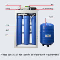 Système d'osmose inverse commercial 400GPD 600GPD 800GPD, purificateur d'eau RO avec réservoir sous pression pour hôtels et usage domestique, 5 étapes