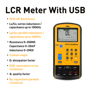 상하이 V&A VA520B-2 디지털 <span class=keywords><strong>LCR</strong></span> 미터 0.3% 정확도 0.01% 해상도 100kHz 주파수 미니 USB 인터페이스 200-200M 범위 - Product Image 2