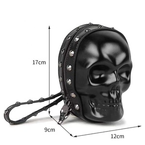 3D Punk <strong>Skull</strong> Design Crossbody Chain Bag Women's Shoulder Bag <strong>Purses</strong> and Handbags for Gothic Girls Clutch Bag 2021 Pu Leather - Product Image 2