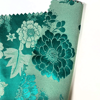 Polyester tissé grand motif floral brillant luxe drapé Jacquard Satin matériel pour Abaya, caftan, robe de femme