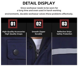 Tuta da lavoro antistatica resistente agli acidi calda invernale tuta di sicurezza abbigliamento da lavoro Anti-acido alcali Hi Vis uniforme da lavoro - Product Image 5