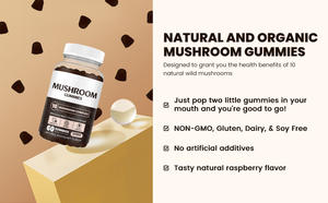 Los mejores suplementos de hongos de alimentos saludables verdes apoyan las gomitas de extracto de setas de goma inmune - Product Image 3