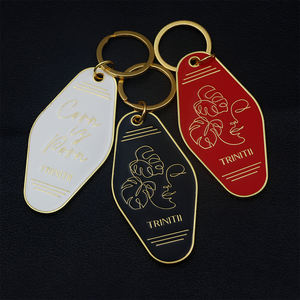 Fabricante logotipo personalizado marca de lujo habitación de Hotel <span class=keywords><strong>Metal</strong></span> Aleación de Zinc cuero en blanco esmalte Motel llavero promoción regalo - Product Image 2