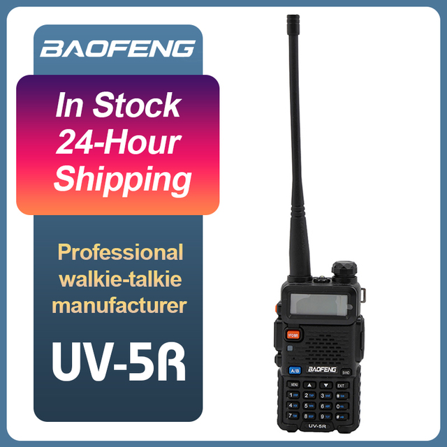 Hot Sale Baofeng UV-5R High Frequency Portable Two Way Analog Walkie Talkie for Outdoor Construction Site Security Communication