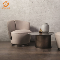 Fauteuil d'appoint moderne à dossier rond, fauteuil pivotant asymétrique rembourré avec tissu texturé pour salon et salle de séjour