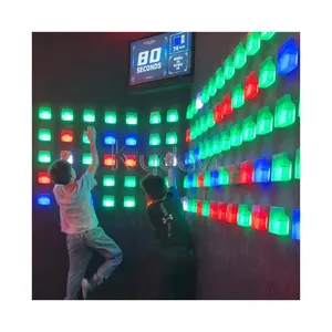 스포츠 활성화 led 조명 벽 반응 팀워크 그리드 활성화 게임 등반 룸 대화 형 액티브 아레나 게임