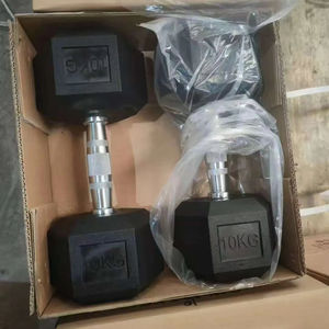 Haltères hexagonaux en caoutchouc OEM de haute qualité, 10 kg à 50 kg, équipement d'exercice populaire, vente chaude - Product Image 1