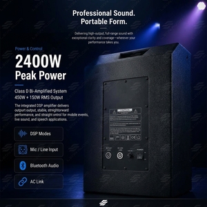 <span class=keywords><strong>Enceinte</strong></span> <span class=keywords><strong>colonne</strong></span> active Line Array avec DSP, bi-amplifiée, woofer néodyme 18 pouces, <span class=keywords><strong>1000W</strong></span> RMS, 3600W max, pour concerts et stades - Product Image 5