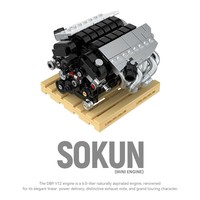PB PB8869 2026 Nuevo MOC DB9 V12 Mini Motor de Juguete para Armar, Adorno Educativo para Niños, Regalo de Cumpleaños, 375 Piezas, Sets de Bloques de Construcción