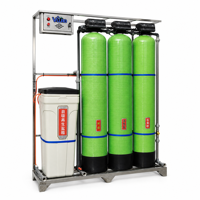 Système adoucisseur d'eau automatique haute efficacité 1,0T-1,5T/H à 3 réservoirs en PRV avec certification CE pour système de chaudière industrielle