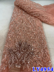 Ni. Ai mới nhất pháp lưới ren vải tuyệt vời sequin hạt ren vải may ren với sequins - Product Image 5