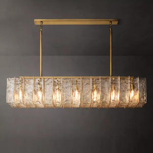 67" Large Rectangular Clear Glass Chandelier For Extra Long Dining Room Tables Luxury Italian High Quality Designer Chandelier - Product Image 3