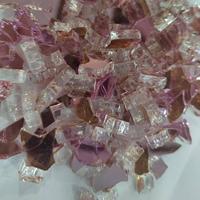 Copeaux de verre réfléchissants rose-violet de haute qualité pour foyer, verre trempé moderne sans fumée pour la décoration paysagère, la maison, le jardin et la terrasse