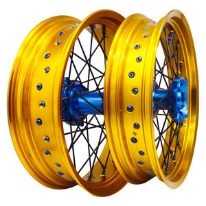 RMZ 250 <span class=keywords><strong>350</strong></span> 450 500 <span class=keywords><strong>Supermotard</strong></span> rueda 17 "36 radios motocicleta aleación anodizado Supermoto ruedas para Suzuki - Product Image 1