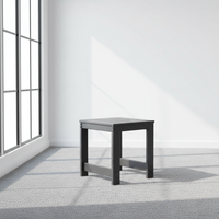 Table d'appoint de patio pliable en HDPE résistante aux intempéries, table d'appoint extérieure empilable durable, petite table basse carrée de jardin pour villa