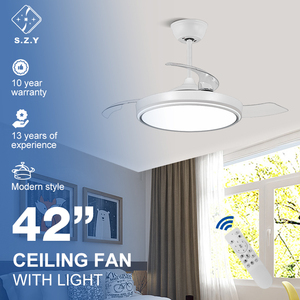 Hiện Đại Trắng 107 Inch Lưỡi Thay Đổi Độ Sáng 220V Có Thể Thu Vào Điều Khiển Từ Xa LED Quạt Trần Với Ánh Sáng Cho Phòng Ngủ - Product Image 1