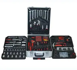 Portable multi-function187 hardware hand auto repair tool set professional trolley box kit