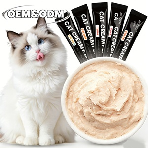 Snacks Cremosos para Gatos OEM ODM, Tiras de Comida Húmeda para Gatos, 15g, Atún, Salmón y Pollo - Product Image 1