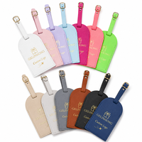 Étiquette de bagage en cuir PU avec logo personnalisé, étiquette d'identification de valise personnalisée pour les voyages, les affaires, les cadeaux promotionnels d'entreprise