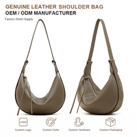 Sac à main en cuir de vache véritable fait main pour femmes, léger, en forme de croissant, sacs bandoulière pour femmes, voyage de luxe