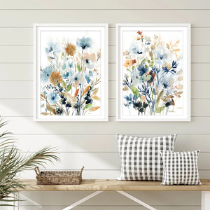 Décoration d'intérieur, peintures à l'aquarelle, mélange de <span class=keywords><strong>fleurs</strong></span> <span class=keywords><strong>et</strong></span> de feuilles, affiches botaniques, impressions sur toile, peintures murales - Product Image 2