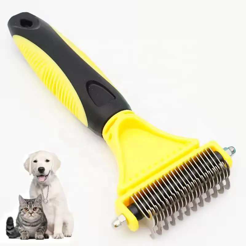 Escova de aço inoxidável para animais de estimação, pente de pentear e desembaraçar, pente de pentear para cães e gatos, de alta qualidade