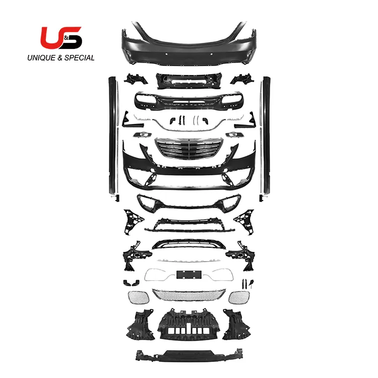 ऑटो कार भागों S65 शैली मर्सिडीज-बेंज के लिए करने के लिए W222 S65 एएमजी पीपी बम्पर शरीर किट जंगला 2014-2020 W222 डाकू छाज