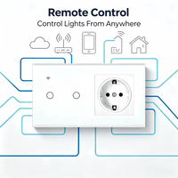 Interruptor Inteligente Tipo 157 Eu Tuya Zigbee 3.0, Enchufe de Corriente Normal, Panel de Vidrio Templado, 220V 16A, Control Remoto por Voz y Aplicación, Temporizador